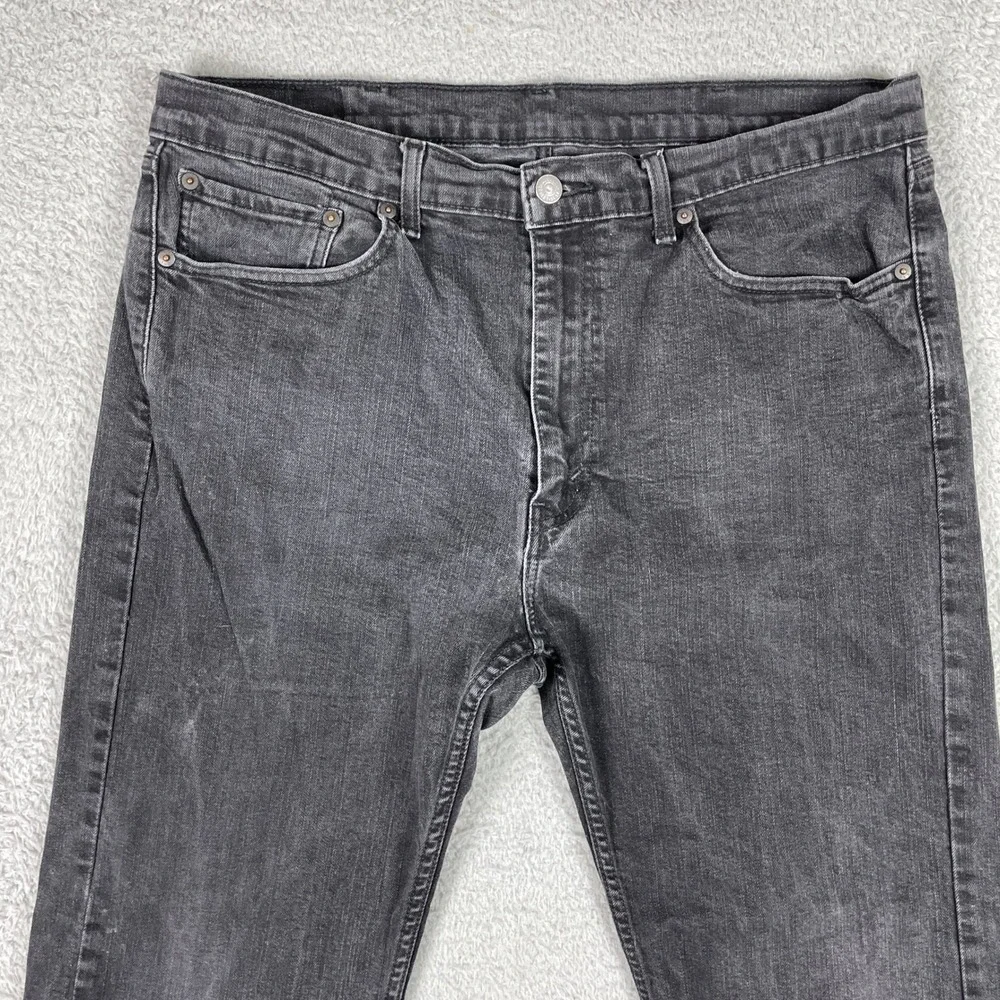 Levis 505 Regular Fit Jeans Mens 38x32 (Fits 36x29) Black Straight Stretch
